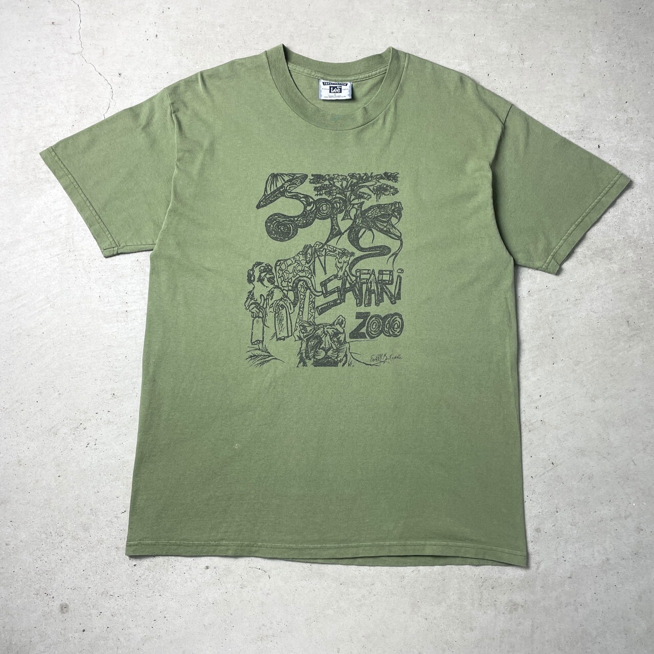 90年代 USA製 SOPH ON SAFARI ZOOO アニマル アート プリントTシャツ