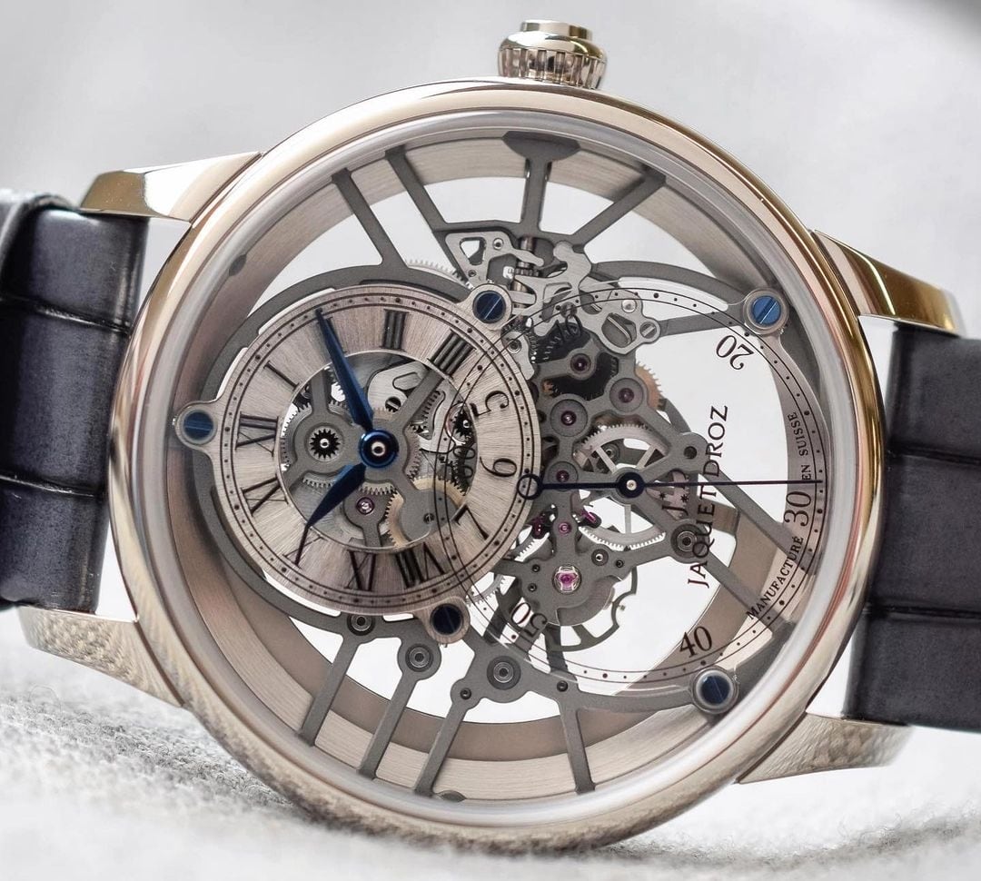 【JAQUET DROZ ジャケ・ドロー】GRANDE SECONDE SKELET-ONE WHITE GOLD　グラン・セコンド スケルトン（ホワイトゴールド）／国内正規品 腕時計