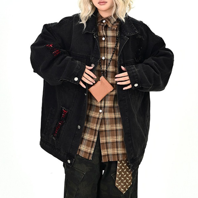 distressed washed denim jacket　ダメージウォッシュドデニムジャケット　J1338