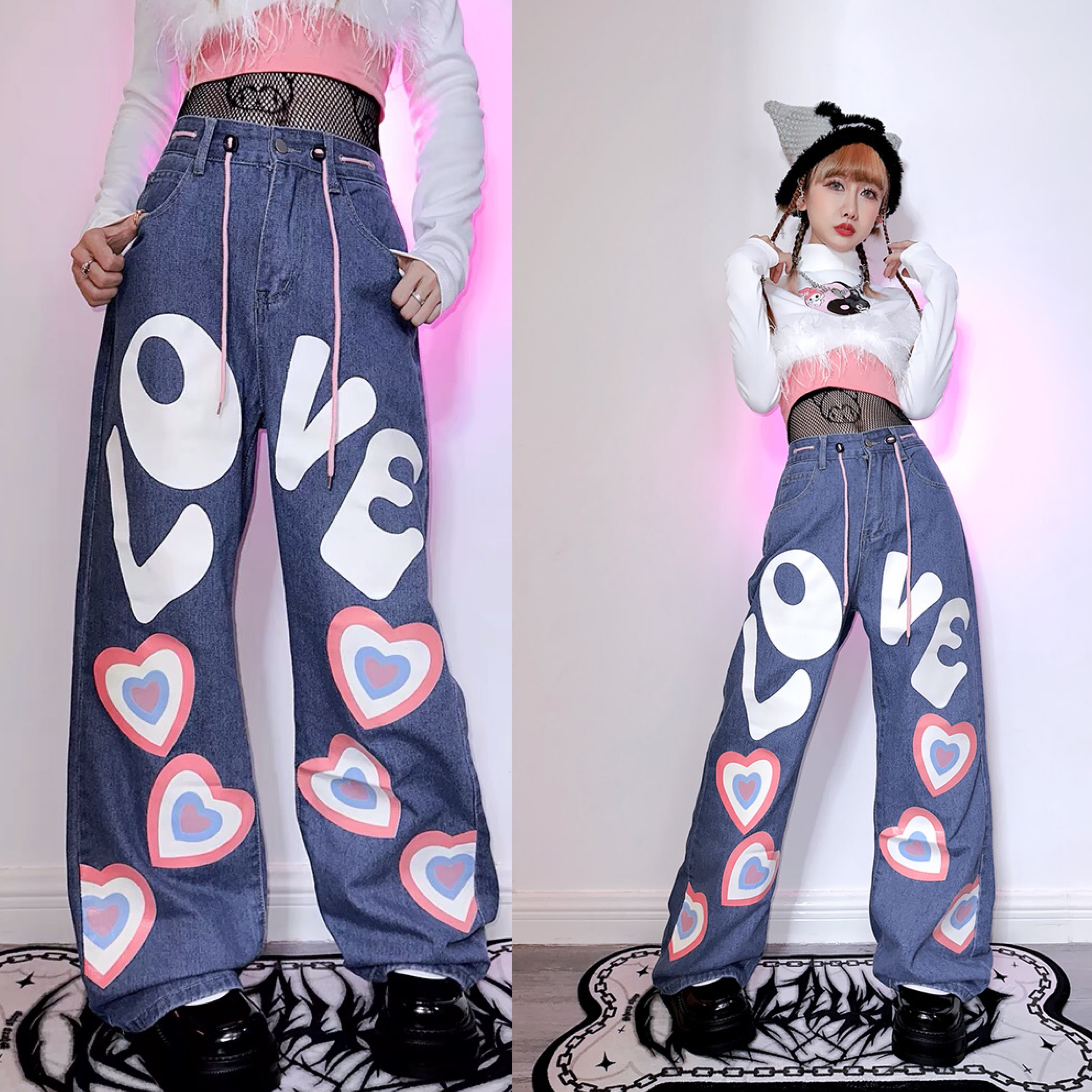 rosy monster スイートピーパンツ　デニムライク　M 7182bdebc9c7831fce41ee6567d91e