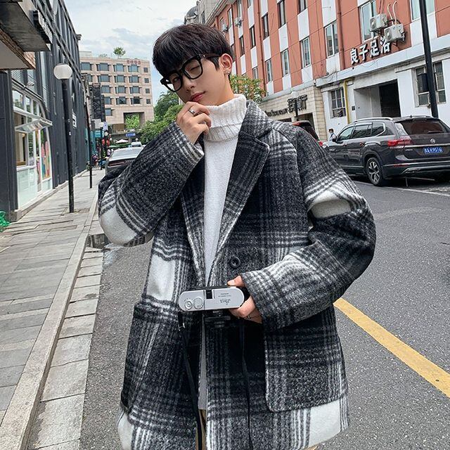 予約販売】ジャケット メンズ チェック柄 グレー ブラウン ドレス