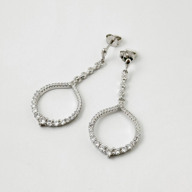 ジルコニア ドロップ ロング スタッド ピアス