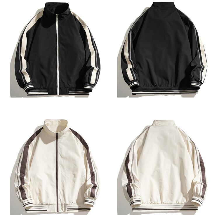★RETRO CONTRAST COLOR SPRACING STAND COLOR JACKET　　　A0459