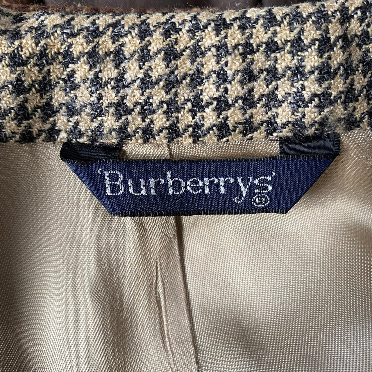 USA製 Burberry's バーバリー ウール 千鳥格子 テーラードジャケット