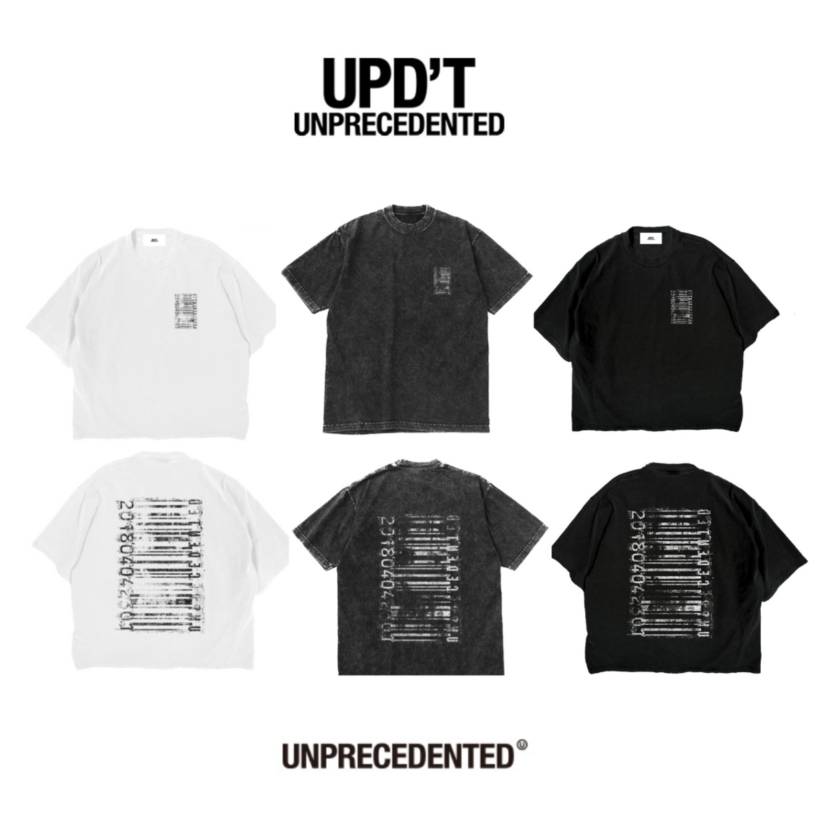 UPD'T Crush vertical barcode Tシャツ 718428bf99319ad44de93b83a5be70