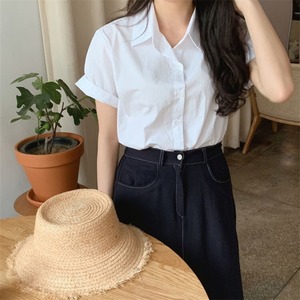 シャツ ブラウス 半袖 レディース 白 S-XL 半袖シャツ ゆったり おしゃれ きれいめ オフィス フォーマル カジュアル 26LT723