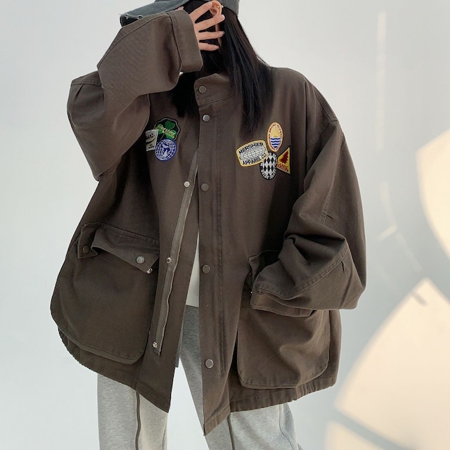 ワッペンデザインミリタリーブルゾン R00795