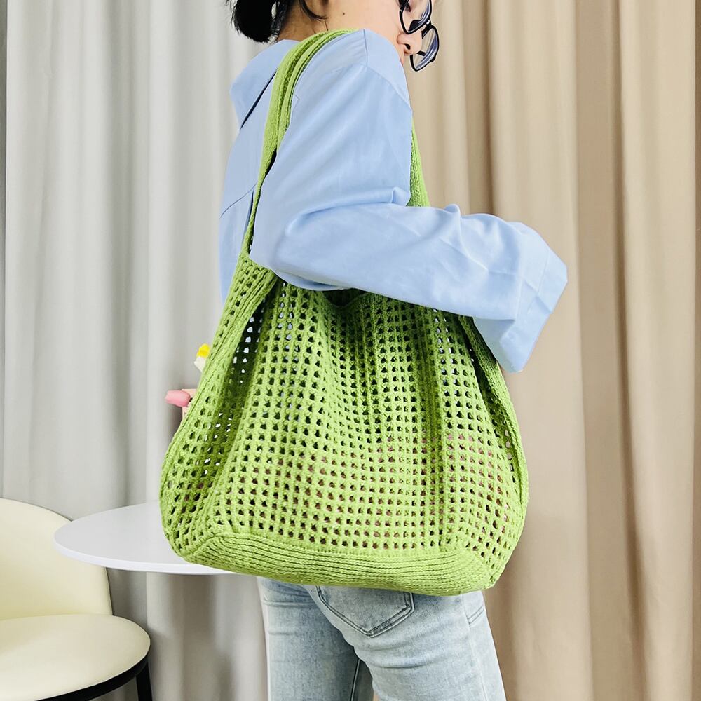軽快な夏らしいムード【国内買付/発送】クロシェ トートバッグ トートバッグ 編みバッグ ニットバッグ 夏 レディース クロシェ