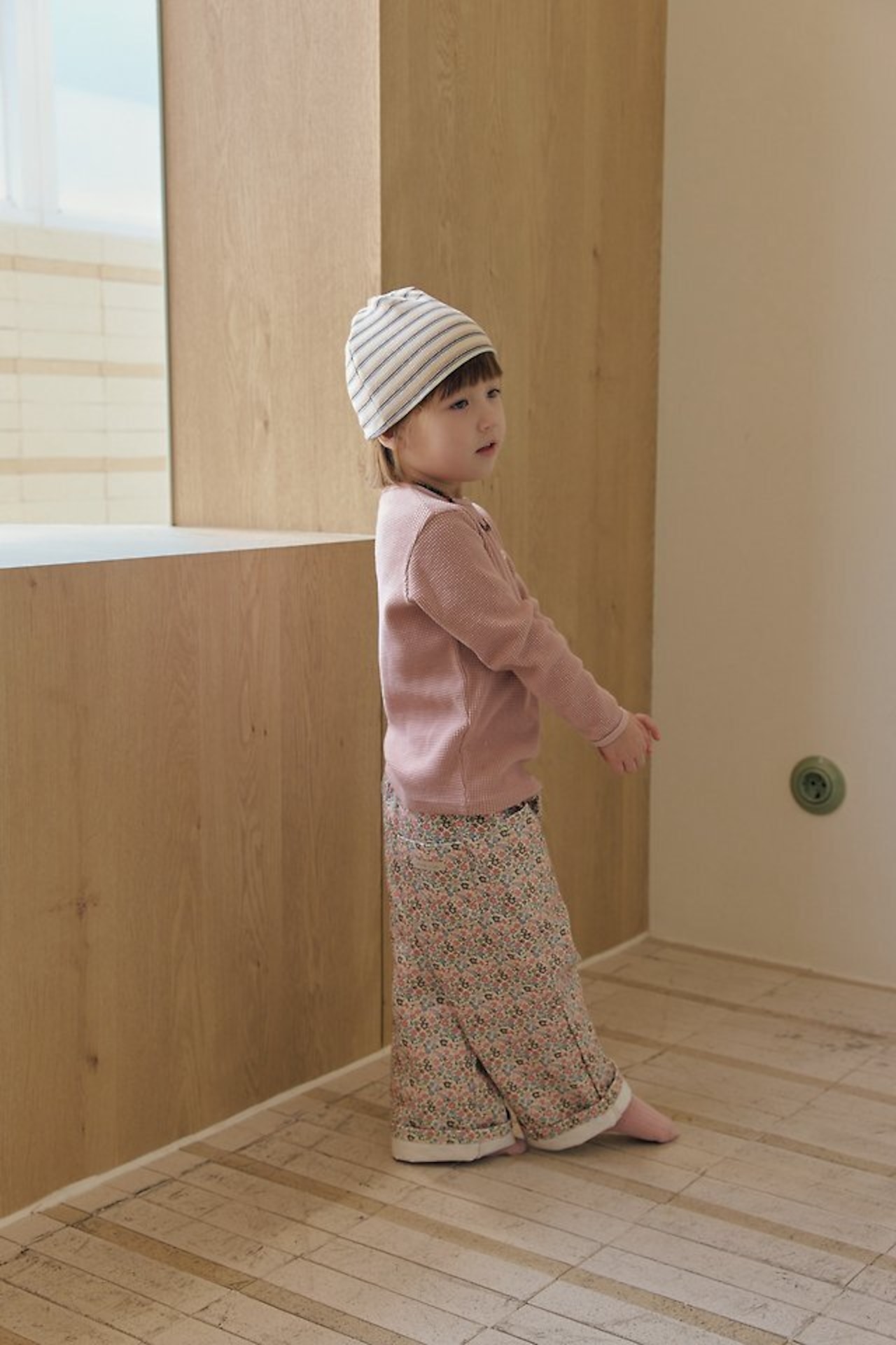 韓国子供服 / 26Autumn / 〖取寄〗MOME / ワッフルデイリーTシャツ / キッズ服 /ナチュラル服 / 秋服 *XS~XL*