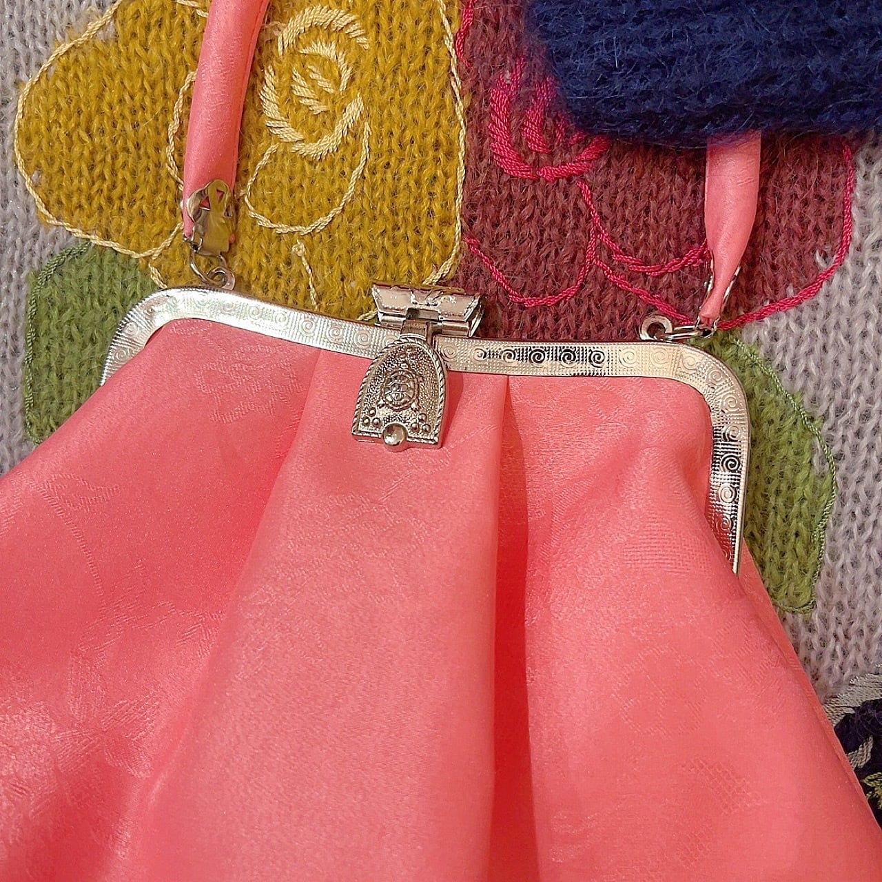 vivid pink frame purse bag