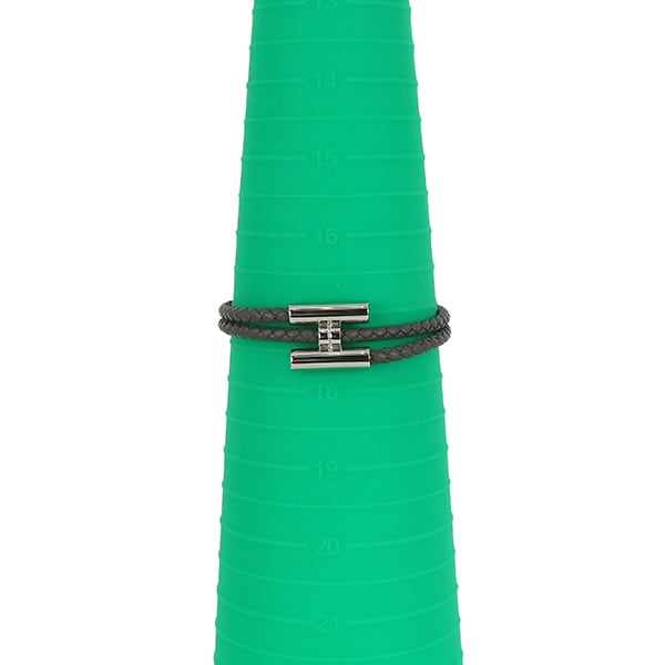 Unused HERMES エルメス トゥルニ トレッセ レザー ブレスレット T4