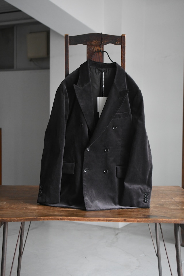 blurhms / Fade Velvet Double-breasted Jacket (FadeCharcoal)