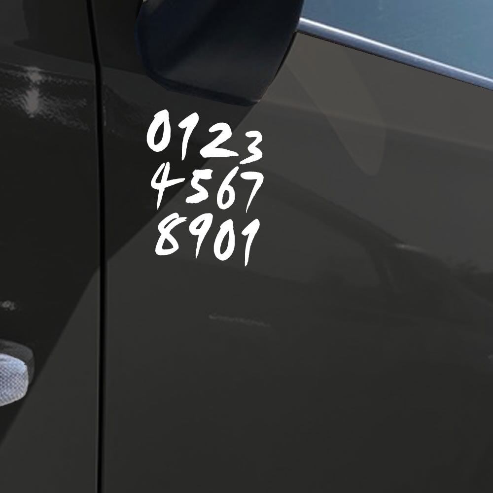 車 ステッカー 数字 13個 組み合わせれる 給油口 おもしろ バイク
