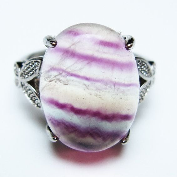 フローライト リング 蛍石 指輪 フリーサイズ 16号 一点物 メール便可 [M便 1/20] 115-7100