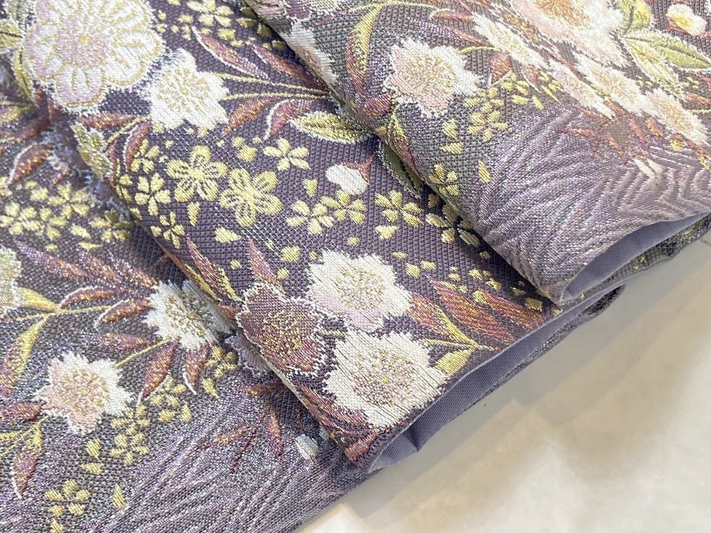 織匠小平 西陣織 辻が花 纐纈 伝統工芸品 金銀糸 袋帯 正絹 紫 白