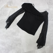 社交ダンス 衣装 スタンダード トップス レッスンウェア レディース PASTIME パスタイム 黒 ブラック系 長袖 レース 練習着 フォーマル エレガント シンプル アシンメトリー ファスナー 通気性 伸縮性 日本製 おしゃれ レディス ダンスウェア スポーツウエア クラシック 制服 ダンスレッスン フォーマルウェア