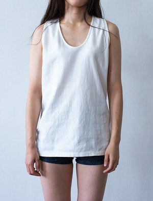 aulico : TANK TOP SHORT (Semi Wide Fit) / WHITE