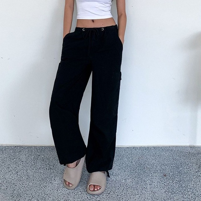Baggy Straight Parachute Pants 124378
