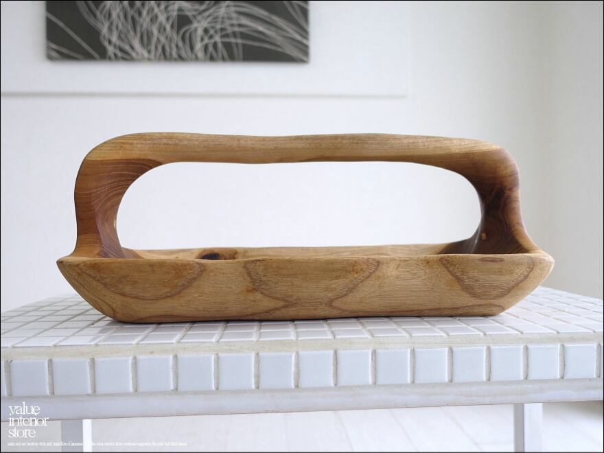 チーク無垢材 プリミティブトレイNA05 入れ物 フルーツトレイ カトラリートレイ 削り出し 小物入れ 世界三大銘木
