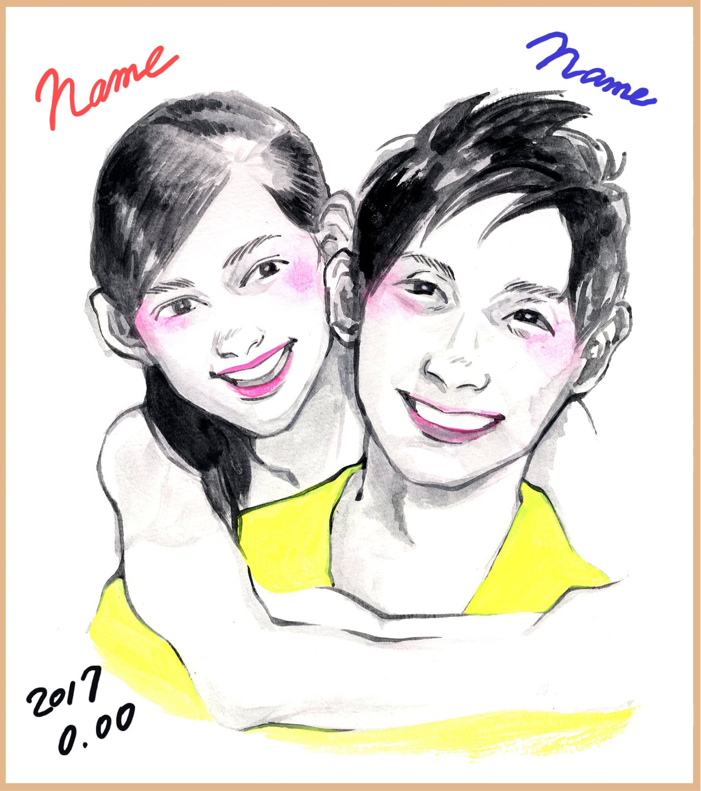 2人 | 似顔絵アトリエ3O-spice(スリーオースパイス) web shop