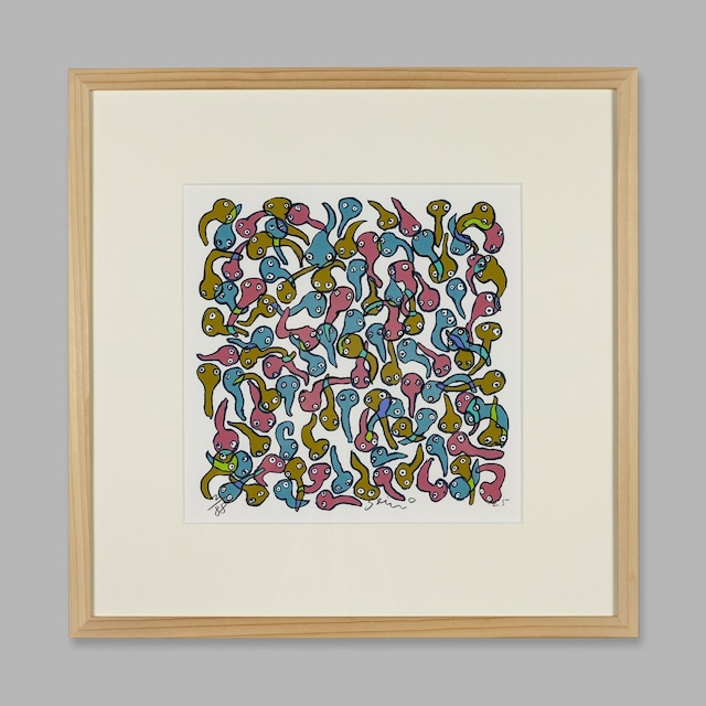田島征三シルクスクリーン「オタマジャクシのみなさん」/ Tashima Seizo Screen painting (Dear Tadpoles)