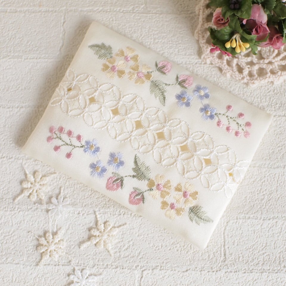 アンティークレース風 高級コード刺繍ドイリー いちご ストロベリー