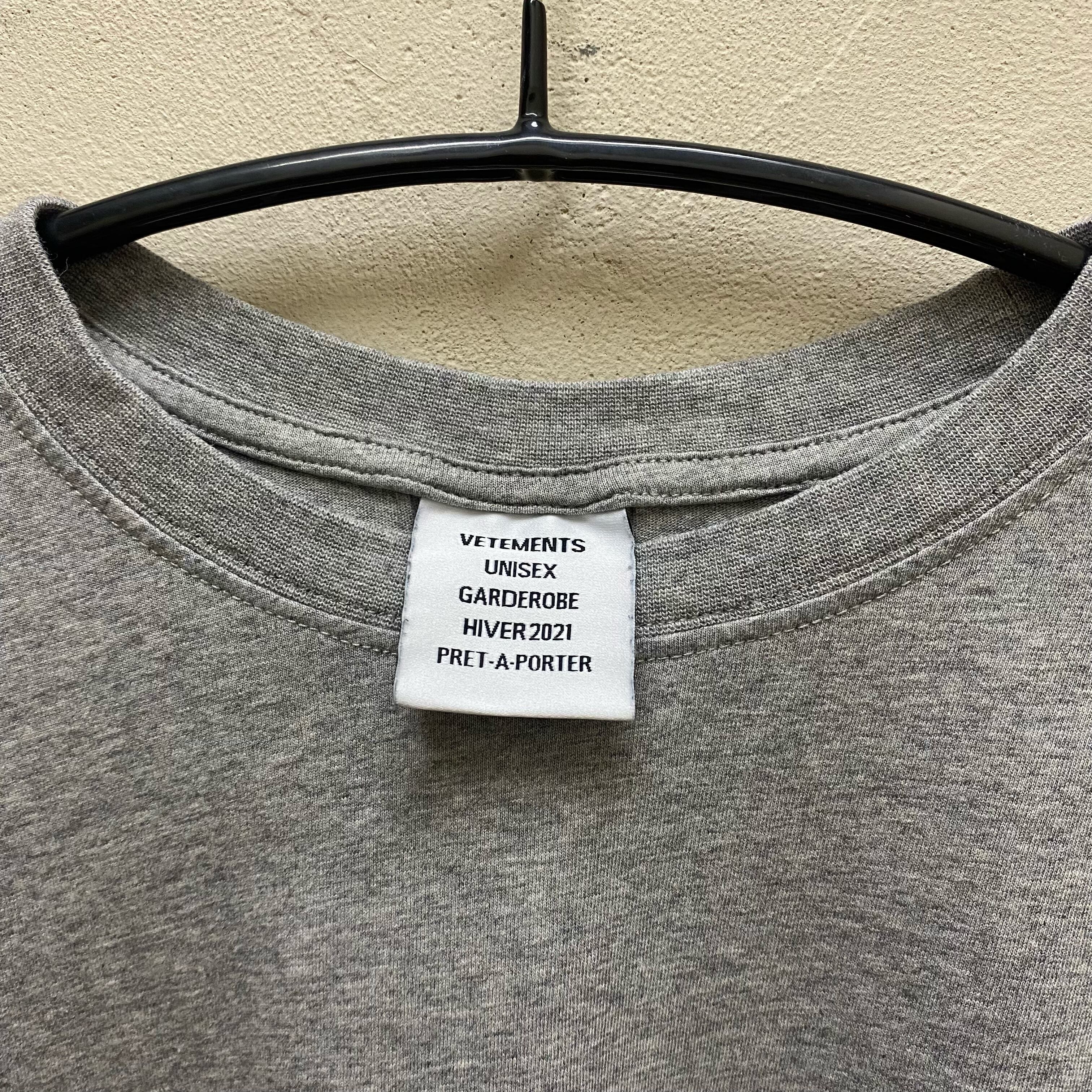 Vetements ヴェトモン 21SS UAH21TR501 Tシャツ グレー SIZE XS 