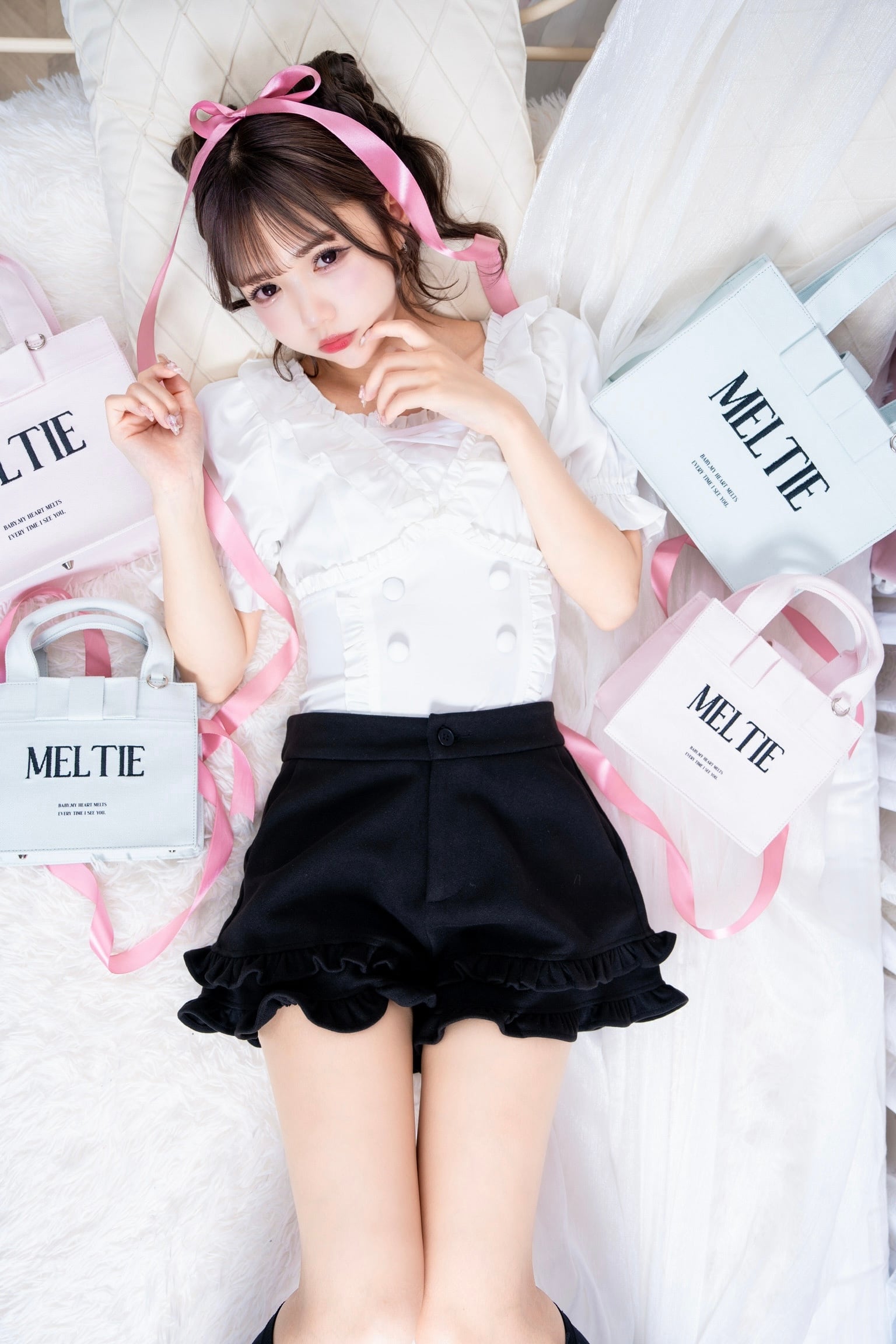 【New color】ribbon canvas tote bag〈MEDIUM〉