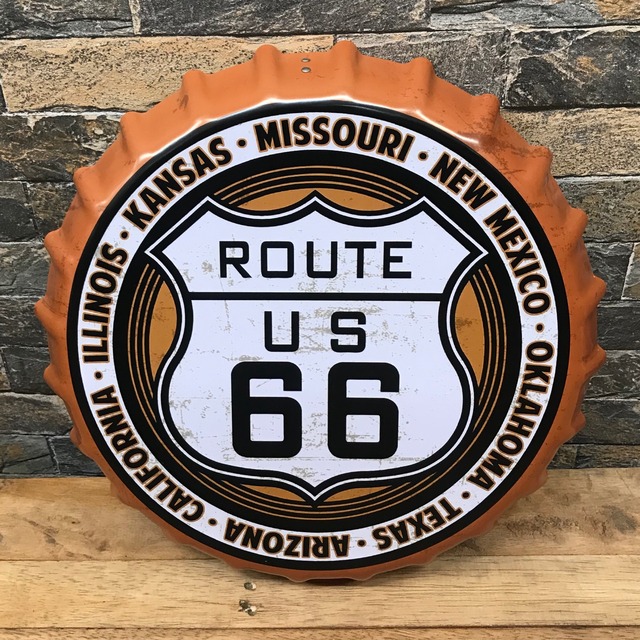 ROUTE66 デザイン ビンテージ クラウンキャップ おしゃれインテリア 雑貨