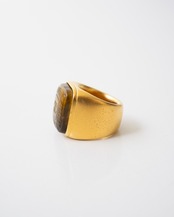 〈CHANEL〉CC Mark Gripoix Square Ring 1990s