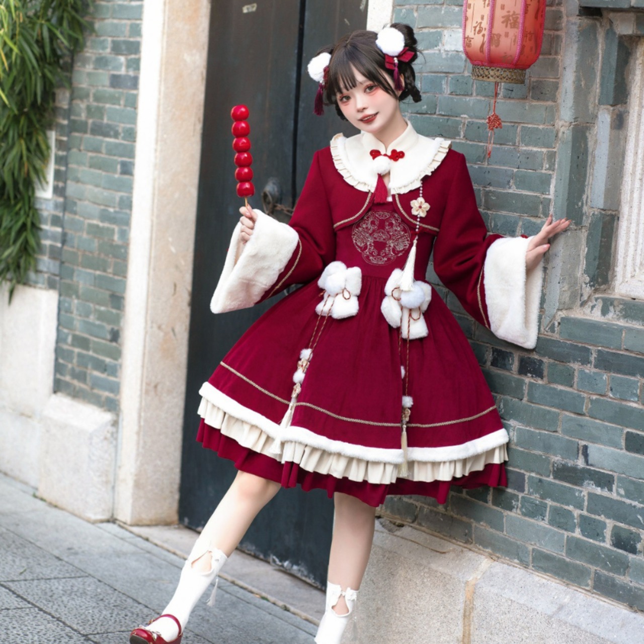 豪華サンタセットアップ♡ミニ丈✨パーティー用ふわふわケープ付き