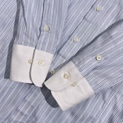 BURBERRY BLACK LABEL バーバリーブラックレーベル ストライプ柄 BD ボタンダウン 長袖 クレリックシャツ 38 /ブルー系 メンズ