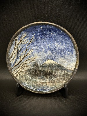 西美紀 ｜【夜の富士】絵皿　一点物