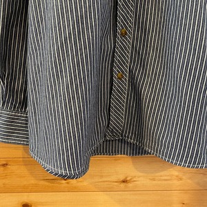 【SCHMIDT WORKWEAR】ストライプ 総柄 長袖シャツ XL ビッグサイズ ボタンダウン US古着 アメリカ古着