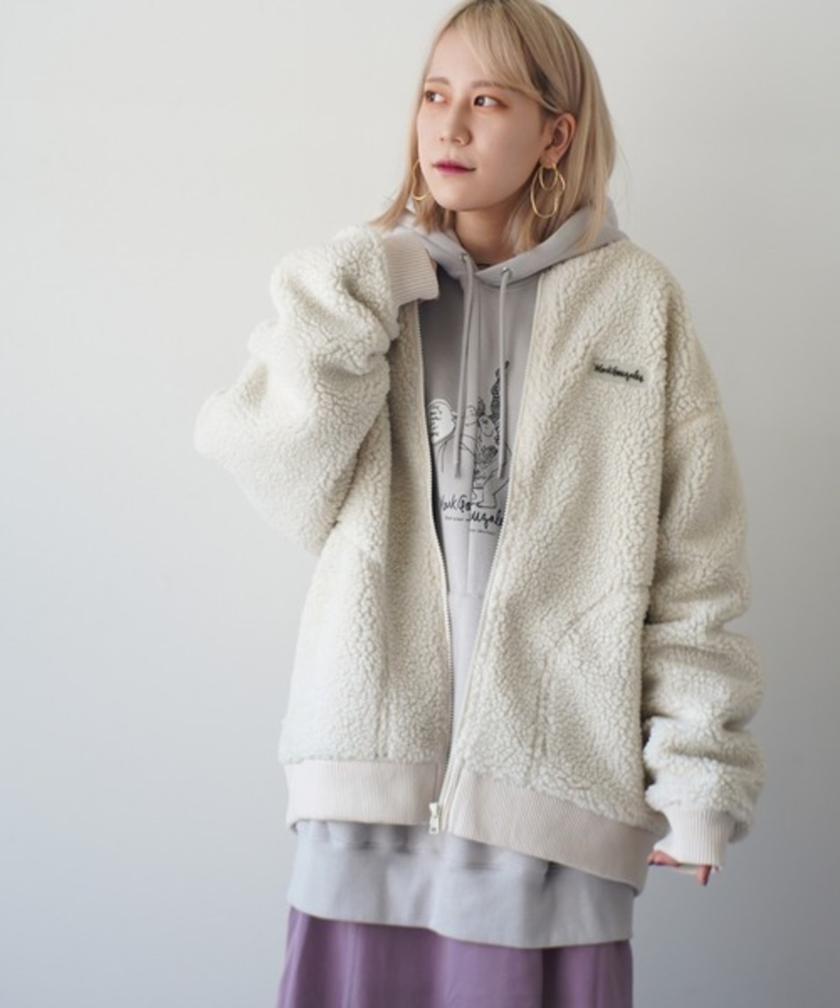 希少】MARK 入れ直せ GONZALES×BASE CONTROL☆ボアフードブルゾン 