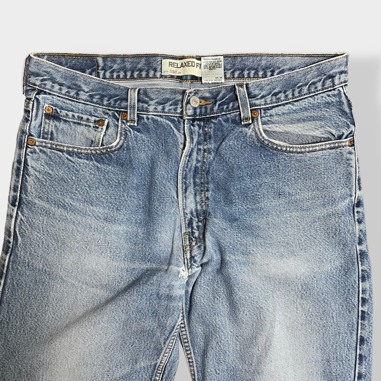【LEVI'S】550 ジーンズ デニム ジーパン ワイドテーパード ジッパーフライ W36 L34 リーバイス ルーズ ダボパン ダメージ ジーンズ RELAXED FIT レソト製 US古着