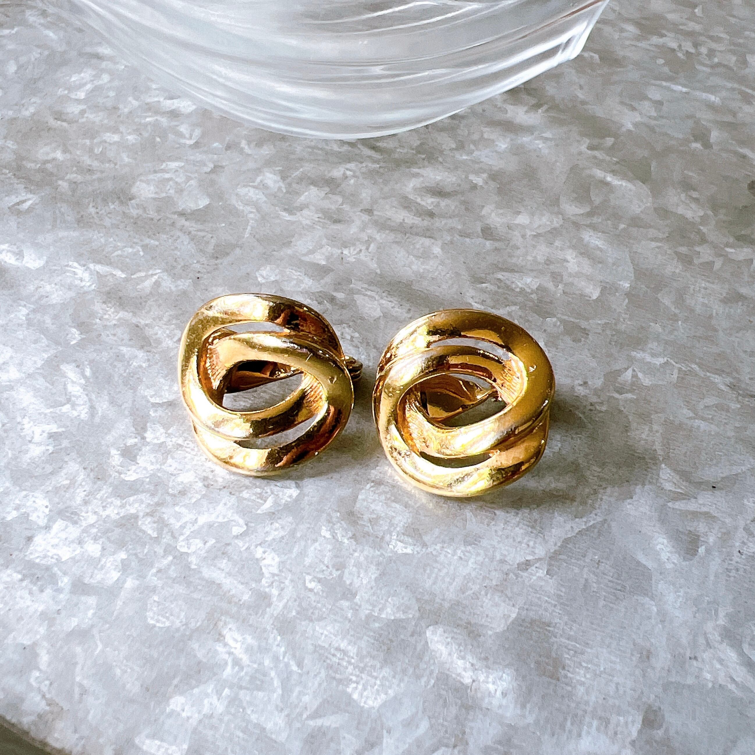 058 Monet イヤリング ヴィンテージ アクセサリー Monet ゴールド