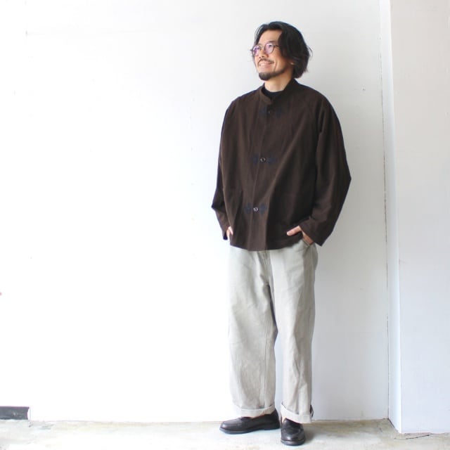 HAVERSACK コットンフランネルスタンドカラージャケット Mud-dyed