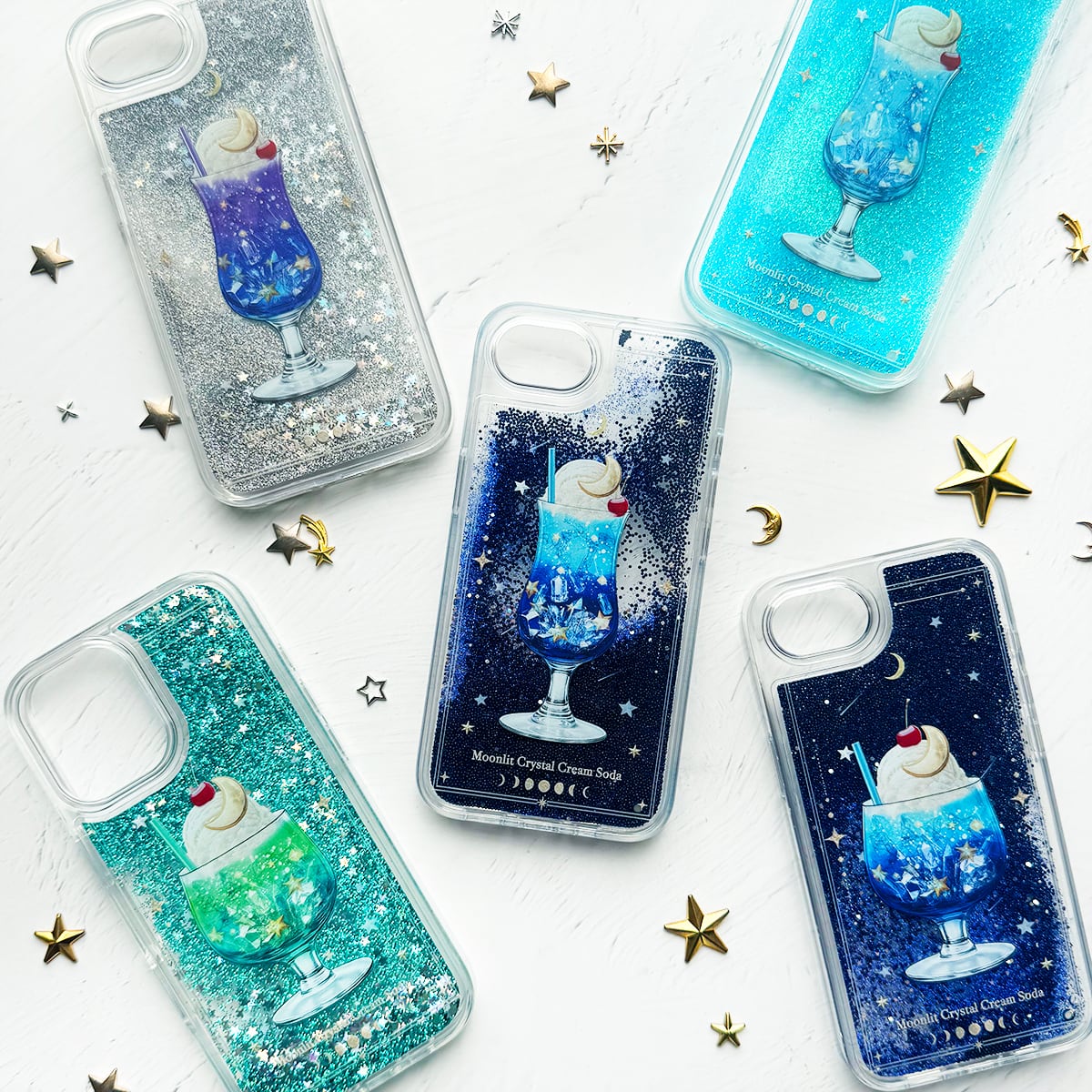 星空と鉱物のクリームソーダ iPhoneグリッターケース | メロンソーダ