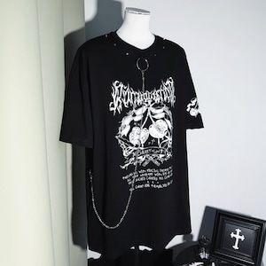 チェリーグラフィックチェーンルーズTシャツ(lli_7168)