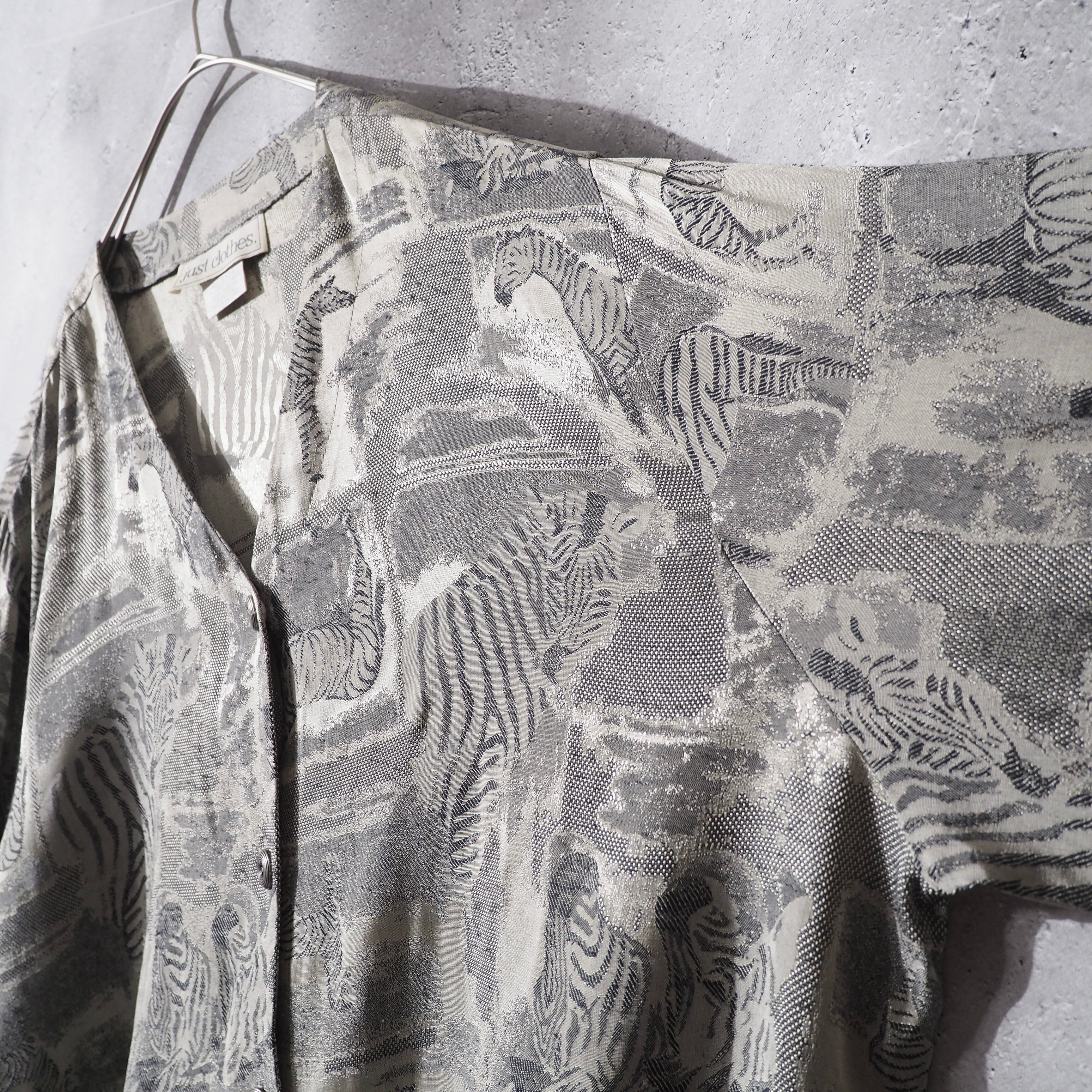 " Made in USA " Hide Zebra embroidery Design vintage loose cardigan jacket