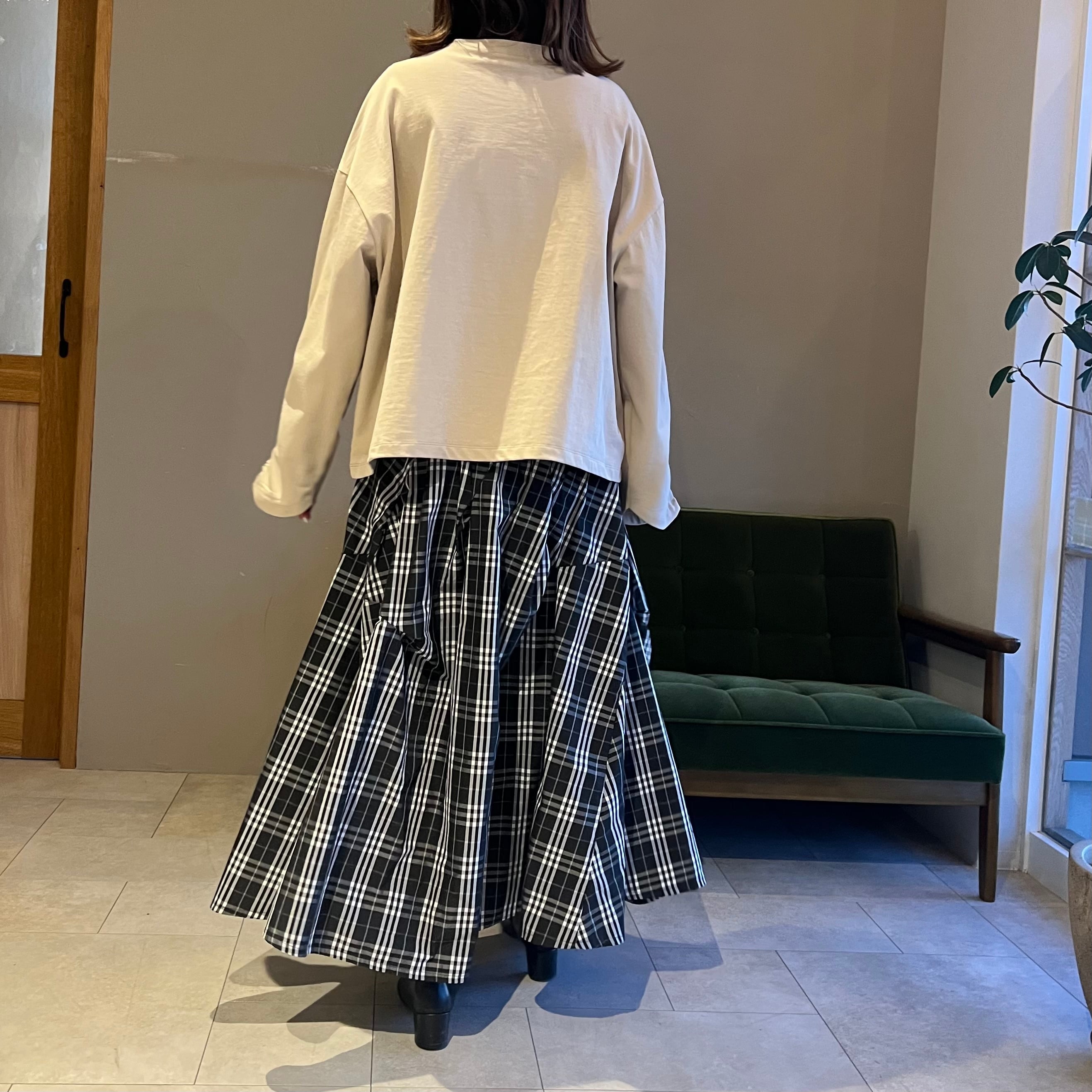 【定価7万円】春♡チェックタフタブルゾン ジャケット スカート　セットアップ チェック柄ジャケット×インパン付きミニスカートセットアップ[ta307