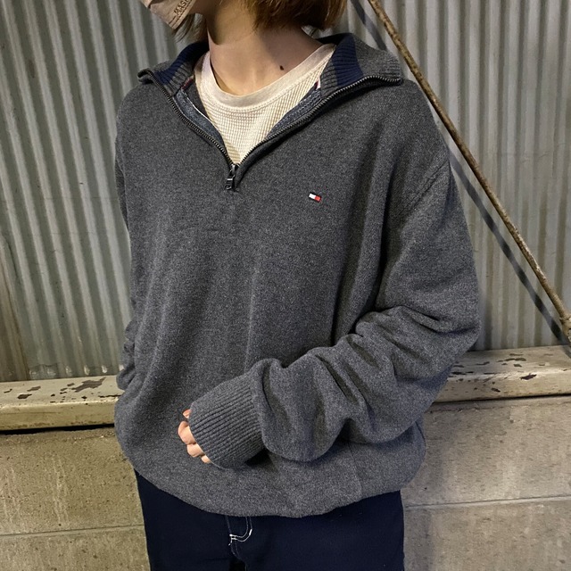 TOMMY HILFIGER トミーヒルフィガー ハーフジップ コットンニット 