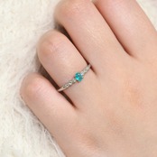 ブラジル産 パライバトルマリン リング 0.1ct D0.03ct pt900