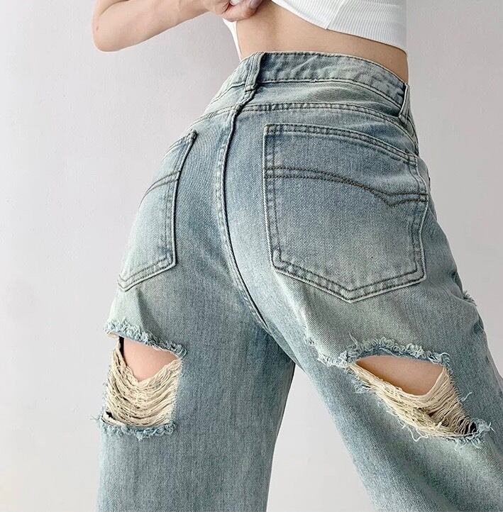  ダメージジーンズ　バックポケットデザイン 全4色バックダメージジーンズ | PAY ID
