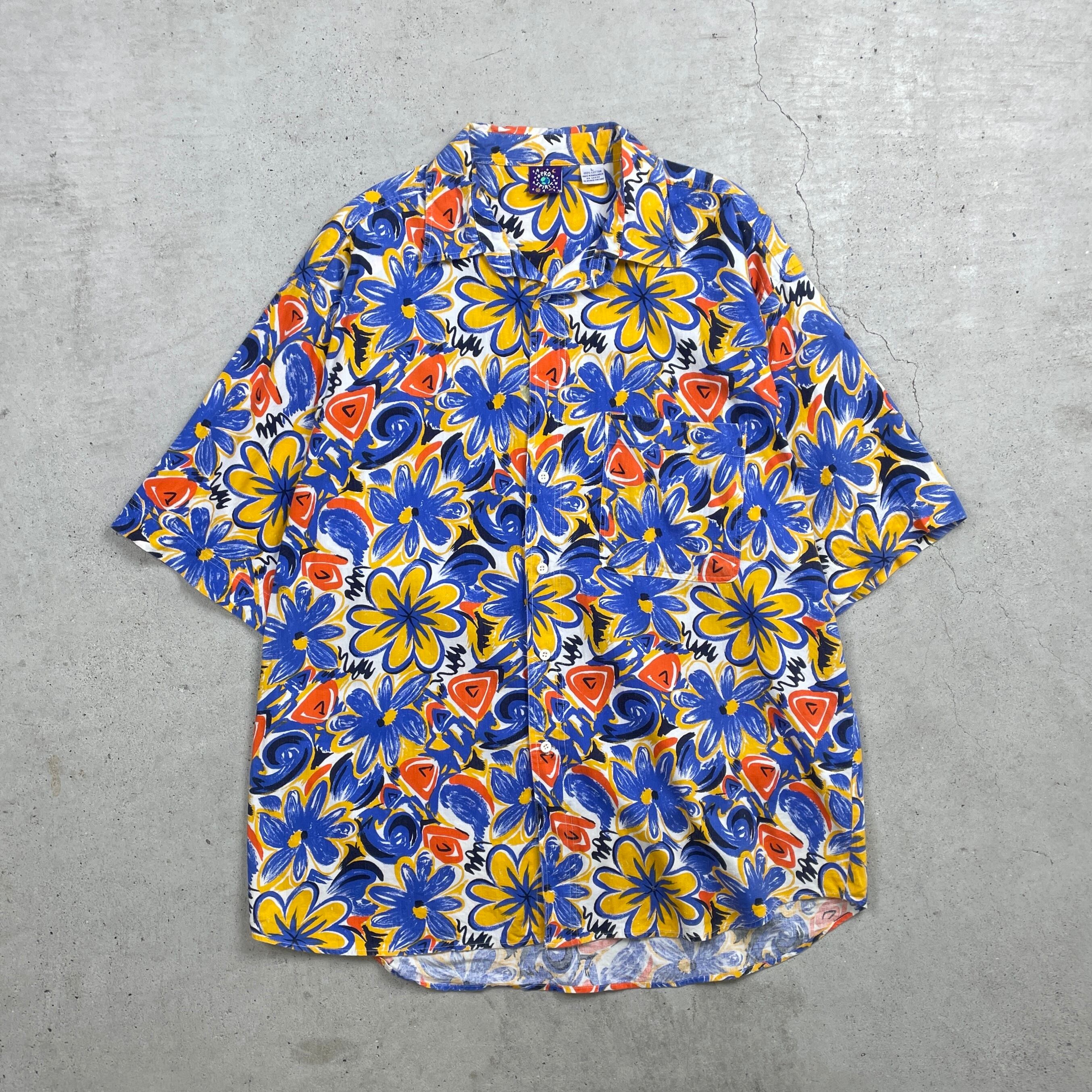 90年代 PRO SPIRIT アロハシャツ 花柄シャツ フラワーパターン メンズL 