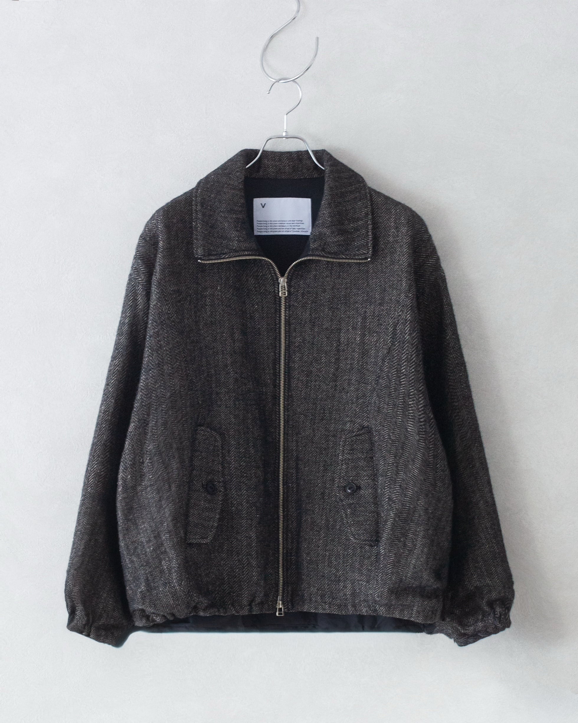 VOAAOV BISHU OLD WOOL GABARDINE Long Coat BLACK | nua