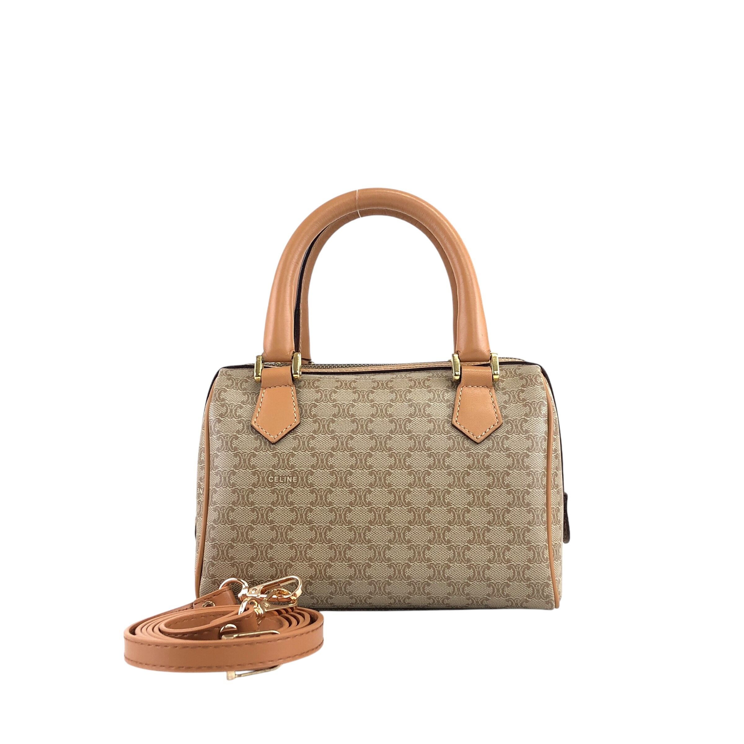 CELINE セリーヌ マカダム ショルダーバッグ ベージュ PVC レザー