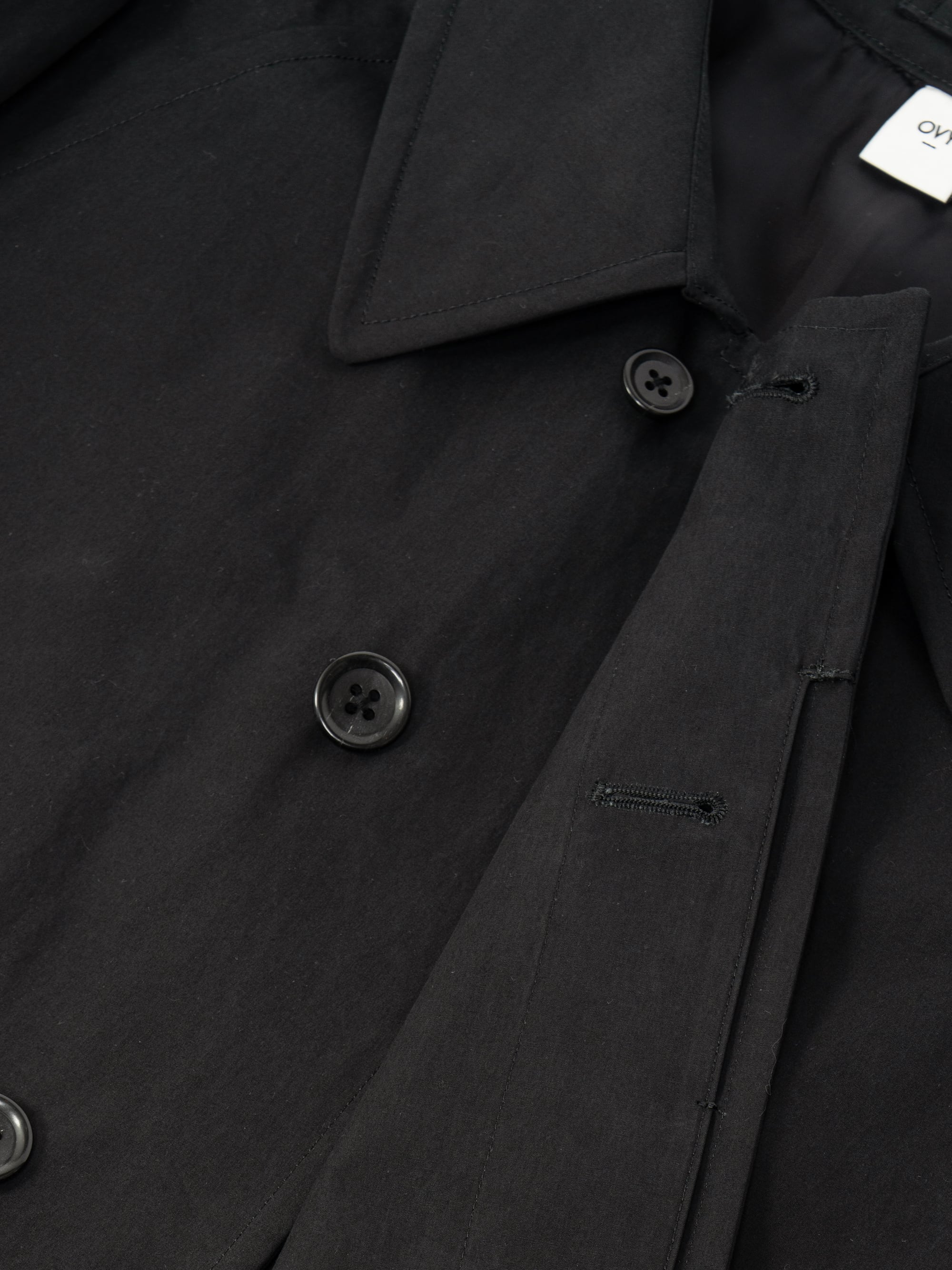 Cotton Bal Collar Over Coat (black) | OVY