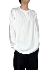 【WACKO MARIA】HEALTHKNIT / HENLEY NECK LONG SLEEVE T-SHIRT
